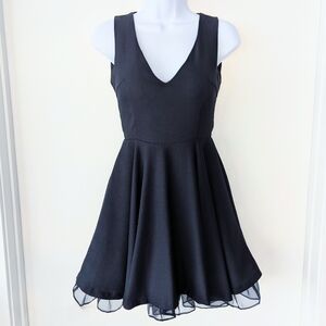 SHEIN Navy Indigo V-Neck Mini Dress A Line